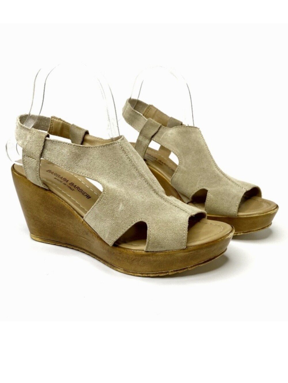 Barbara Barbieri Italian Leather Nude Suede Wedges